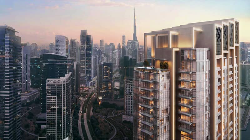 Новая высотная резиденция на берегу канала One River Point с бассейнами рядом с Бурдж Халифа, Business Bay, Дубай, ОАЭ — фото 4