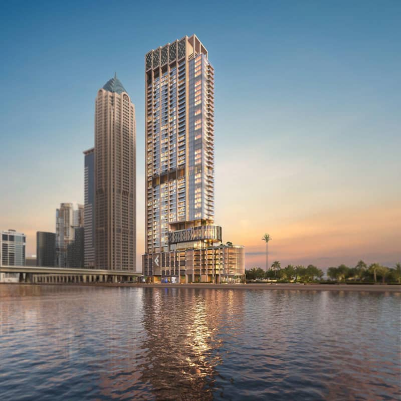 Новая высотная резиденция на берегу канала One River Point с бассейнами рядом с Бурдж Халифа, Business Bay, Дубай, ОАЭ — фото 3