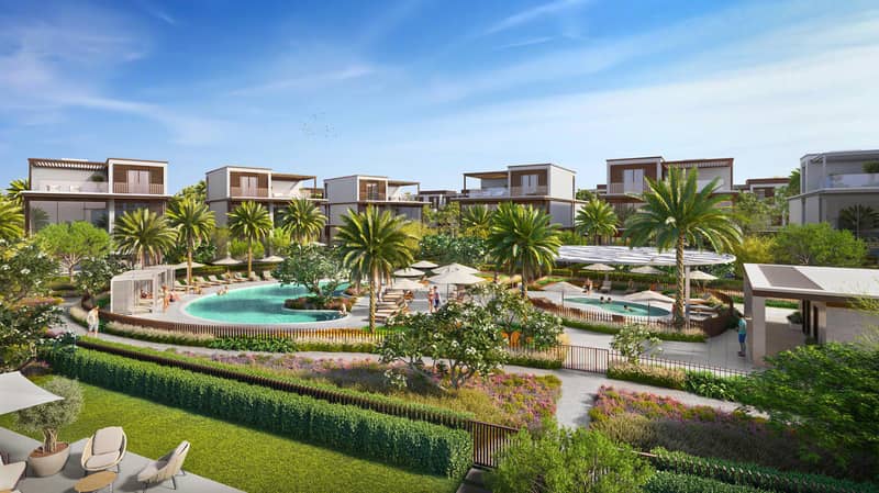 New gated residence Nad al Sheba Gardens with a lagoon and a swimming pool close to highways, Nad Al Sheba 1, Dubai, UAE — photo 4