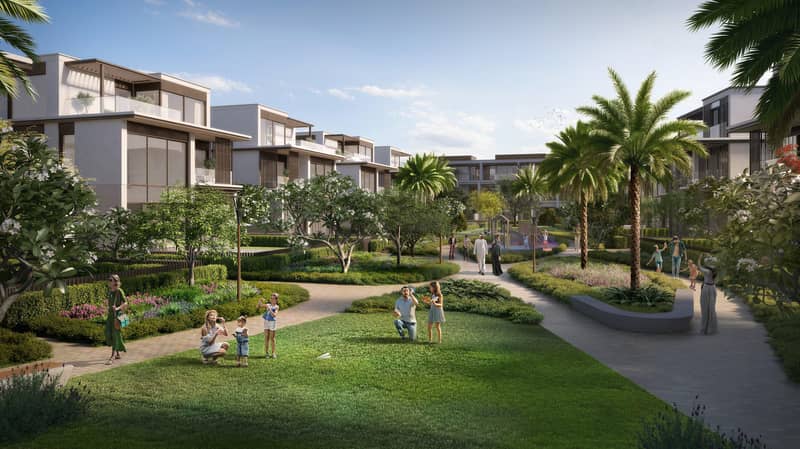 New gated residence Nad al Sheba Gardens with a lagoon and a swimming pool close to highways, Nad Al Sheba 1, Dubai, UAE — photo 5