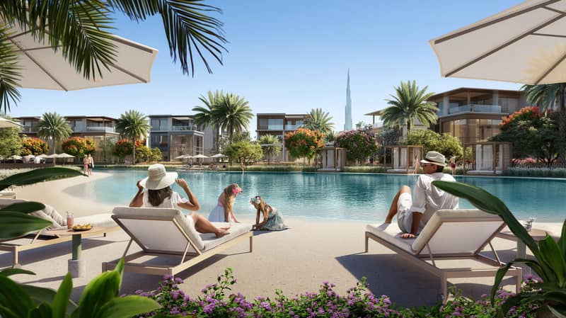 New gated residence Nad al Sheba Gardens with a lagoon and a swimming pool close to highways, Nad Al Sheba 1, Dubai, UAE — photo 3