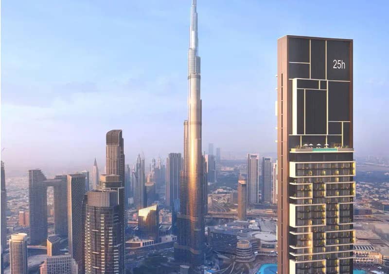 New high-rise residence 25h Heimat with swimming pools and a mini golf course near Burj Khalifa and Dubai Mall, Downtown Dubai, UAE — photo 2