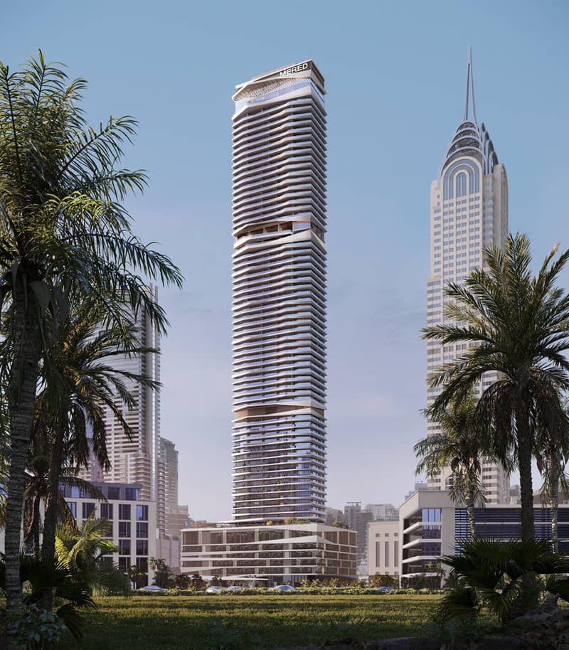 New high-rise residence Iconic Tower with swimming pools and panoramic sea views, Al Sufouh, Dubai, UAE — photo 2
