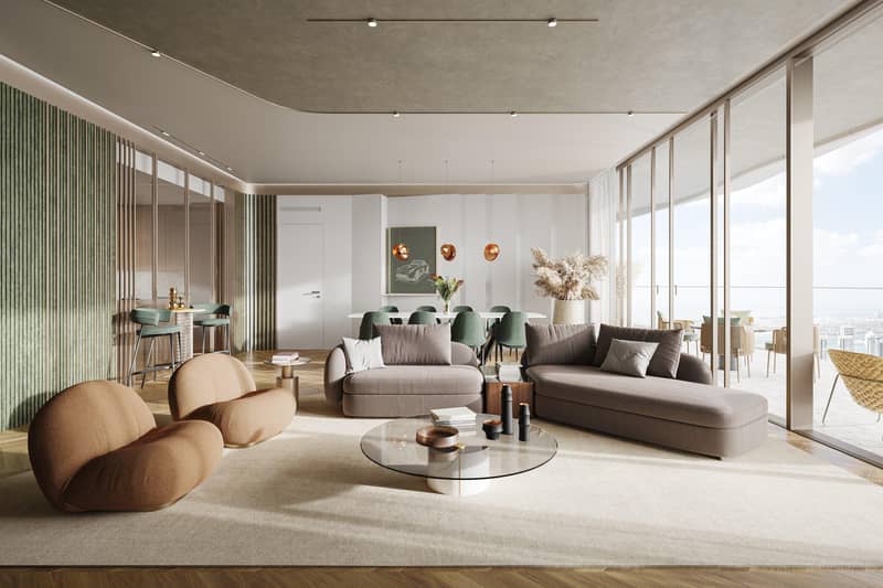 New high-rise residence Iconic Tower with swimming pools and panoramic sea views, Al Sufouh, Dubai, UAE — photo 15