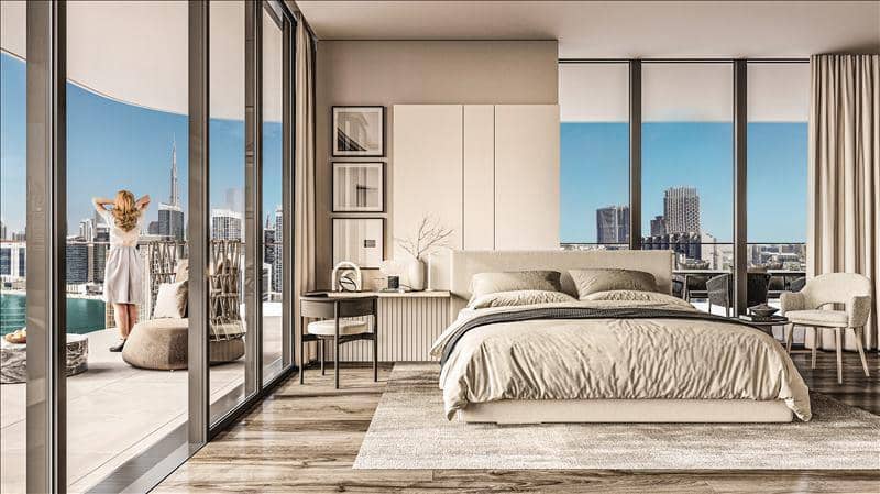 High-rise residence Vento Tower with a swimming pool and a co-working area in the center of Dubai, Business Bay, UAE — photo 3