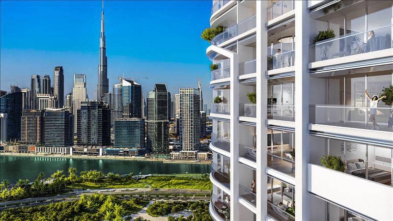 High-rise residence Vento Tower with a swimming pool and a co-working area in the center of Dubai, Business Bay, UAE — photo 6
