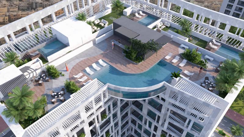 Новый комплекс обслуживаемых апартаментов Sky Suites с бассейнами, спа и рестораном, JVC, Дубай, ОАЭ — фото 4