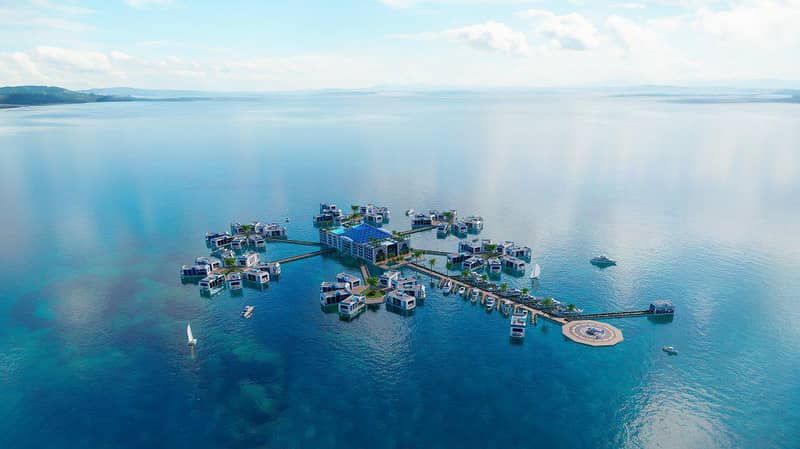 New unique compex of villas, surrounded by the ocean, Kempinski Floating Palace (Neptune), Jumeirah, Dubai, UAE — photo 23