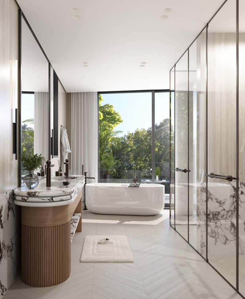 New complex of villas Karl Lagerfeld with swimming pools and roof-top terraces, Nad Al Sheba, Dubai, UAE — photo 7