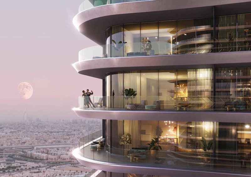 New high-rise residence Binghatti Hills with swimming pools, sports grounds and a green area, Barsha South, Dubai, UAE — photo 9