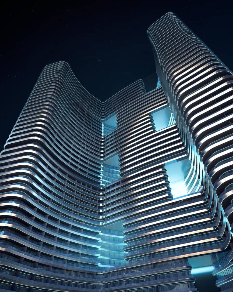 New high-rise residence Binghatti Hills with swimming pools, sports grounds and a green area, Barsha South, Dubai, UAE — photo 4