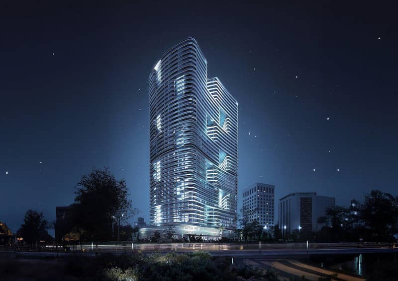New high-rise residence Binghatti Hills with swimming pools, sports grounds and a green area, Barsha South, Dubai, UAE — photo 3