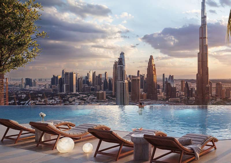 New high-rise Sky Tower Residence with a pool, a garden and a restaurant close to the canal, in the central area of Business Bay, Dubai, UAE — photo 2