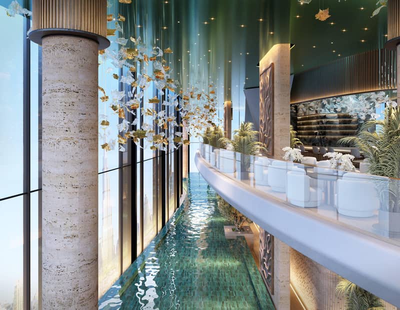 New high-rise Sky Tower Residence with a pool, a garden and a restaurant close to the canal, in the central area of Business Bay, Dubai, UAE — photo 8