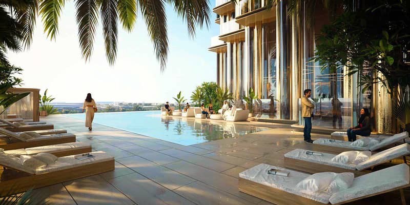 New high-rise One B Tower with a swimming pool, lounge areas and a co-working area, Al Quoz, Dubai, UAE — photo 10