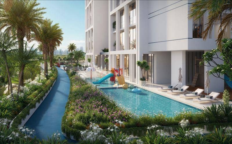 Новый комплекс меблированных апартаментов Fairway Residences с бассейнами и видами на поле для гольфа, Dubai Sports City, Дубай, ОАЭ — фото 23