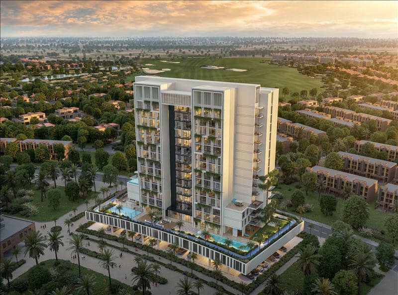 Новый комплекс меблированных апартаментов Fairway Residences с бассейнами и видами на поле для гольфа, Dubai Sports City, Дубай, ОАЭ — фото 31