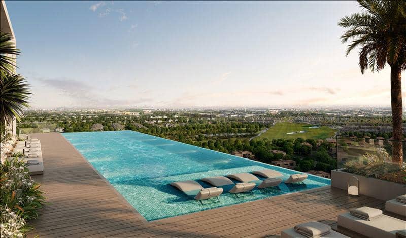 Новый комплекс меблированных апартаментов Fairway Residences с бассейнами и видами на поле для гольфа, Dubai Sports City, Дубай, ОАЭ — фото 21