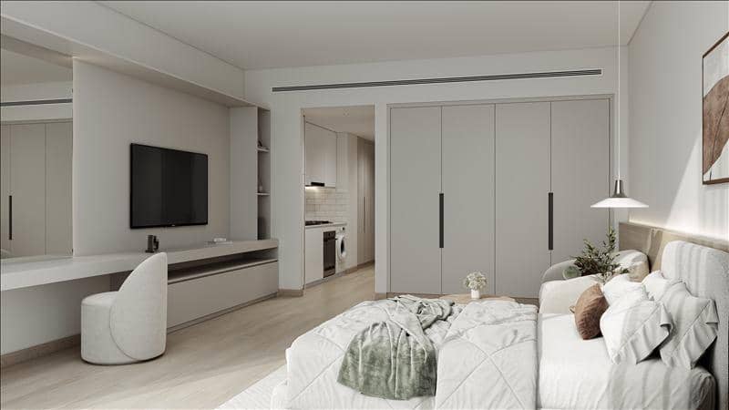Новая резиденция Ghaff Land с бассейном недалеко от аэропорта, Dubai Studio City, Дубай, ОАЭ — фото 7