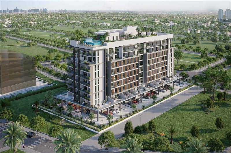 Новая резиденция Ghaff Land с бассейном недалеко от аэропорта, Dubai Studio City, Дубай, ОАЭ — фото 2