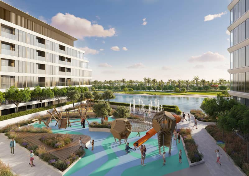 Новый комплекс Selene Beach Residences с лагуной, бассейном и парками, Al Seanneeah, Дубай, ОАЭ — фото 9