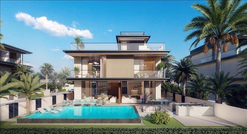 New complex of villas Nineteen Riviera Lagoon with swimming pools and underground garages, Nad Al Sheba, Dubai, UAE — photo 12
