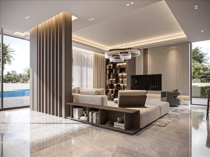 New complex of villas Nineteen Riviera Lagoon with swimming pools and underground garages, Nad Al Sheba, Dubai, UAE — photo 17