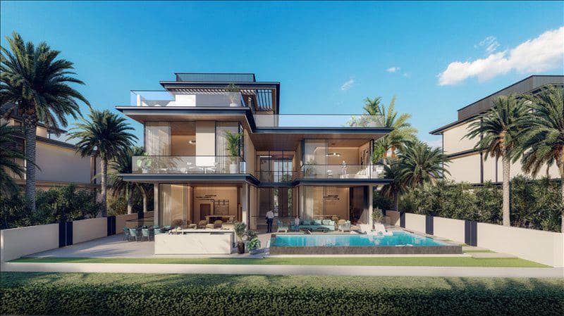 New complex of villas Nineteen Riviera Lagoon with swimming pools and underground garages, Nad Al Sheba, Dubai, UAE — photo 8