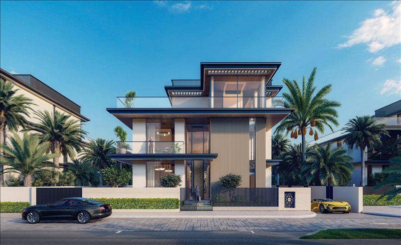 New complex of villas Nineteen Riviera Lagoon with swimming pools and underground garages, Nad Al Sheba, Dubai, UAE — photo 11