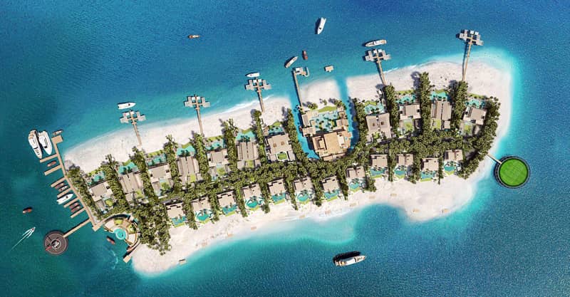 Новый комплекс вилл на берегу моря Amali Islands с панорамным видом и вертолетной площадкой на воде, The World Islands, Дубай, ОАЭ — фото 3