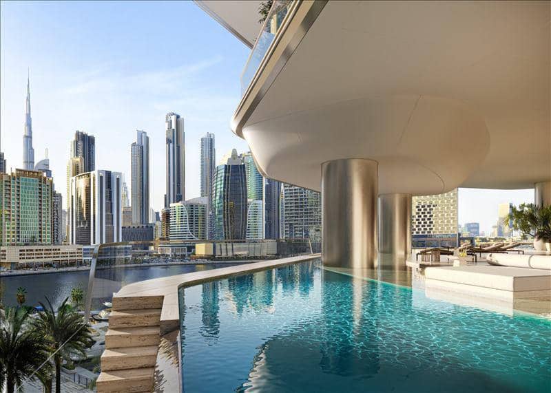 New residence One Sankari (Flagship) with swimming pools, tennis courts and a business lounge, Business Bay, Dubai, UAE — photo 12