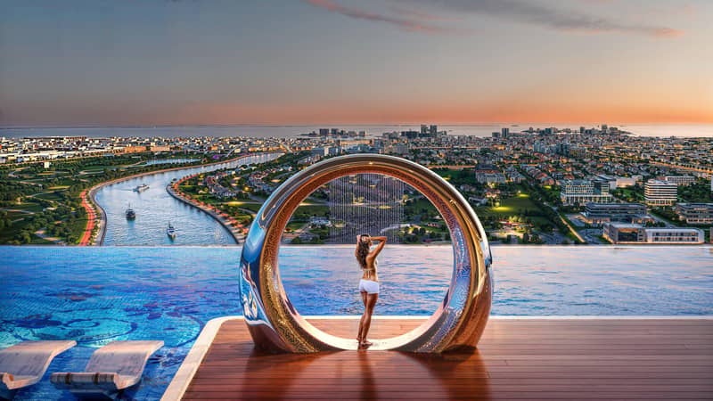 Apartments in the new high-rise residence Bayz 102 with pools, parks and a tennis court next to Burj Khalifa, the Business Bay area, Dubai — photo 19