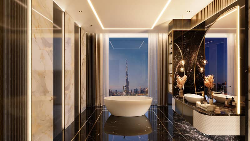 Apartments in the new high-rise residence Bayz 102 with pools, parks and a tennis court next to Burj Khalifa, the Business Bay area, Dubai — photo 37