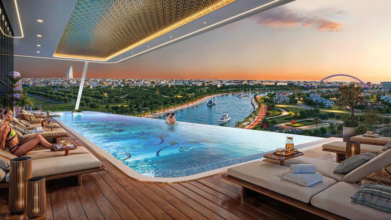 Apartments in the new high-rise residence Bayz 102 with pools, parks and a tennis court next to Burj Khalifa, the Business Bay area, Dubai — photo 18