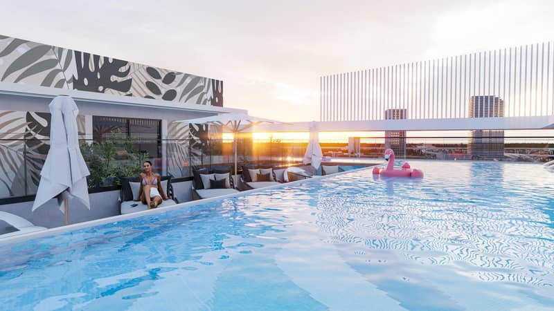 Apartments in the new high-rise residence Bayz 102 with pools, parks and a tennis court next to Burj Khalifa, the Business Bay area, Dubai — photo 11