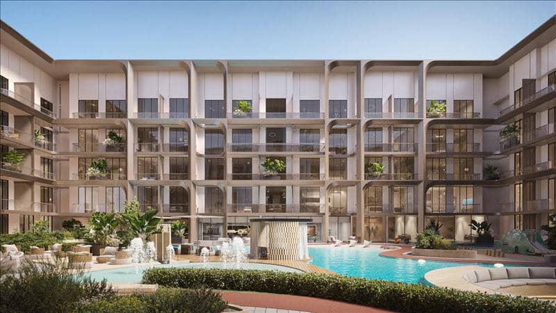 Apartments in the new residence One Beverly with pools, a mini-golf course in the area with developed infrastructure Arjan-Dubailand, Dubai — photo 10