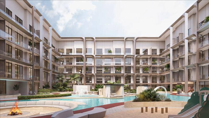 Apartments in the new residence One Beverly with pools, a mini-golf course in the area with developed infrastructure Arjan-Dubailand, Dubai — photo 2
