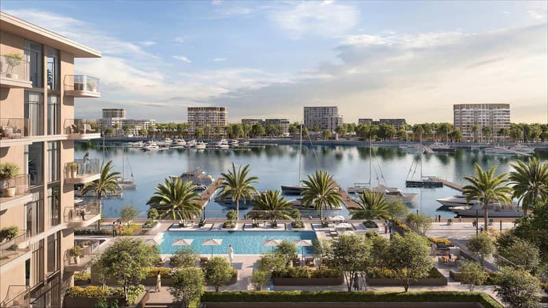 Apartments in the new residential complex Pier Point 1&2 with a pool and green areas on the first line by the sea, ​​Port Rashid, Dubai — photo 2