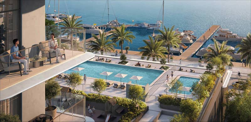 Новый комплекс таунхаусов Pier Point 1&2 с живописным видом, бассейном и зелеными зонами на первой линии у моря, Port Rashid, Дубай, ОАЭ — фото 6
