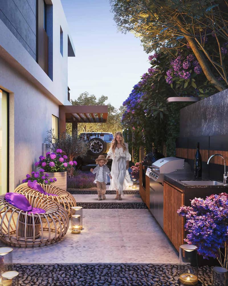 Townhouses in the new Violet 4 residence with a swimming pool, parks and a petting zoo in the Damac Hills 2 area, Dubai — photo 5