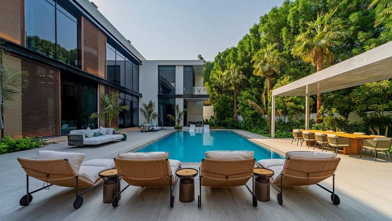Furnished villa R9 Mansion with a swimming pool and a garden, Al Barari, Dubai, UAE — photo 14
