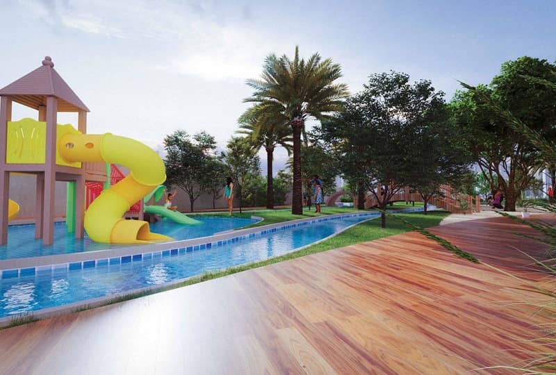 Новый комплекс меблированных апартаментов Maimoon Gardens с бассейном, водопадом и спортивными площадками, JVC, Дубай, ОАЭ — фото 11