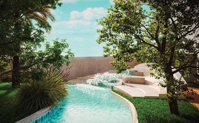 Новый комплекс меблированных апартаментов Maimoon Gardens с бассейном, водопадом и спортивными площадками, JVC, Дубай, ОАЭ — фото 9