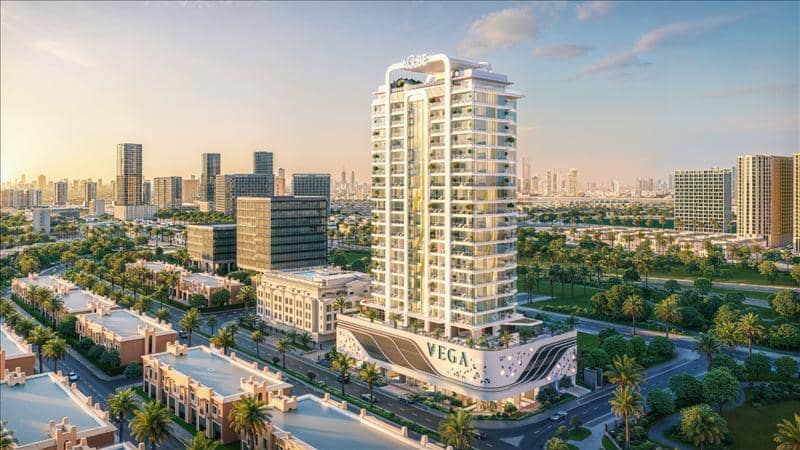 New complex of furnished apartments Vega with swimming pools and terraces, Dubai Sports City, Dubai, UAE — photo 2