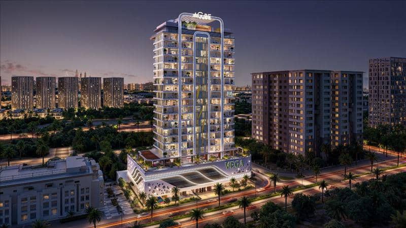 New complex of furnished apartments Vega with swimming pools and terraces, Dubai Sports City, Dubai, UAE — photo 12