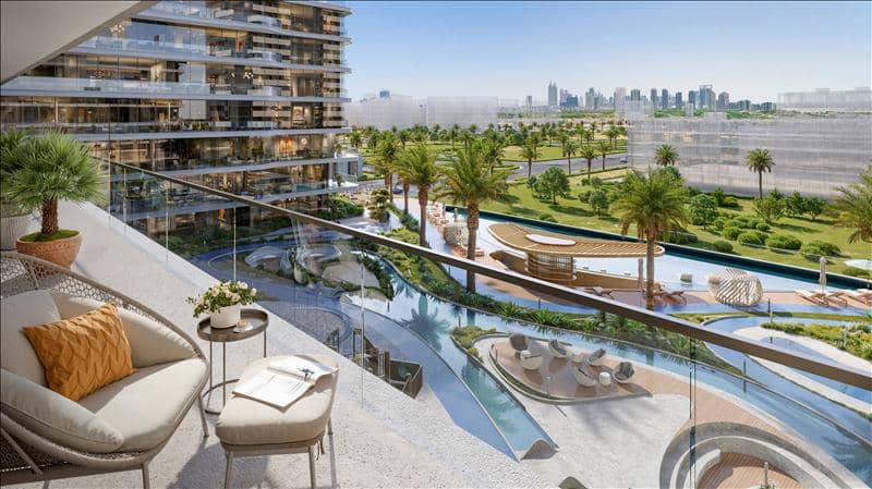 Новая резиденция Verano с бассейнами рядом с Автодромом, Dubai Studio City, Дубай, ОАЭ — фото 14