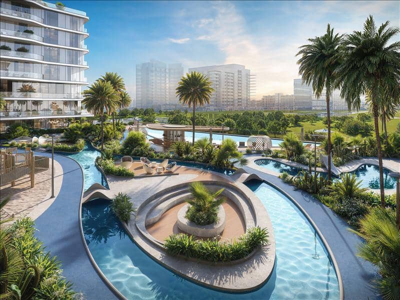Новая резиденция Verano с бассейнами рядом с Автодромом, Dubai Studio City, Дубай, ОАЭ — фото 18