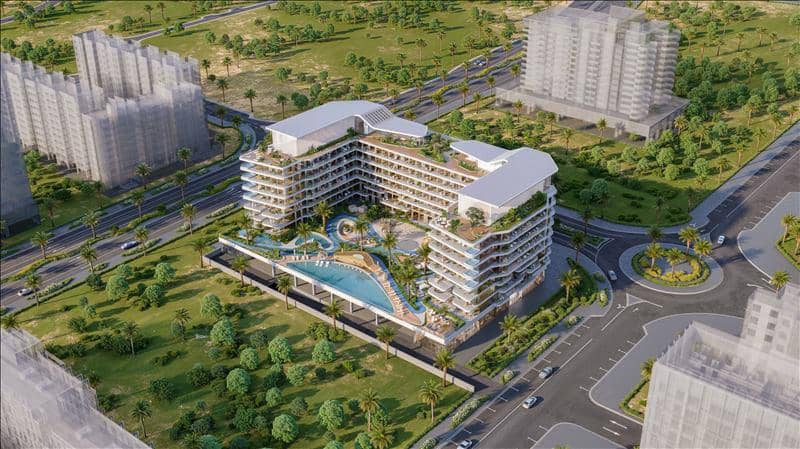 Новая резиденция Verano с бассейнами рядом с Автодромом, Dubai Studio City, Дубай, ОАЭ — фото 32