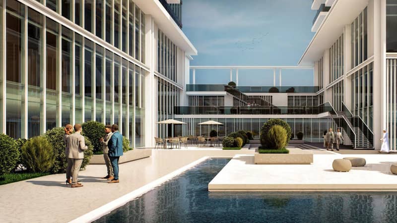 Новая резиденция Avenue Park Towers с бассейнами и парком рядом со станцией метро и международным аэропортом, Wasl 1, Дубай, ОАЭ — фото 7