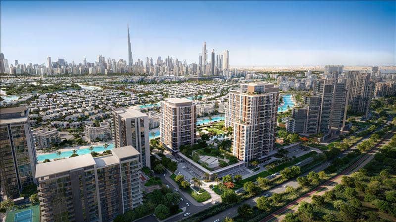 Новая резиденция District One Naya Residences с бассейнами, лагуной и интерактивным фонтаном, District One, Дубай, ОАЭ — фото 15